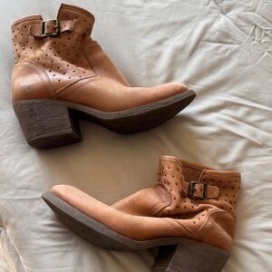 Lucky Brand Brown Ankle Boots with Studded Design